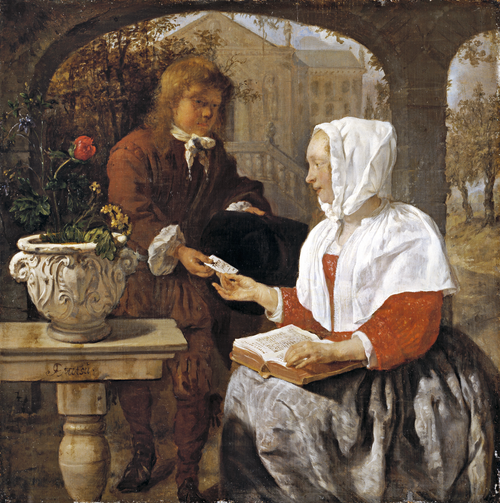 Full view of Girl Receiving a Letter
